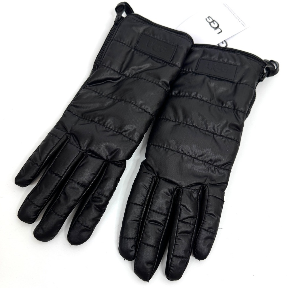 UGG Sherpa Fabric Glove With Zipper Black Size S/M New With Flaw
